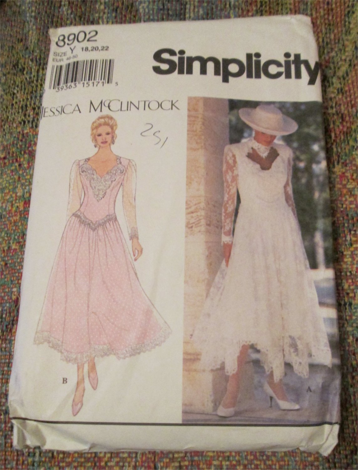 Jessica McClintock, Simplicity 8902 Pattern Misses Dress, Formal Wear