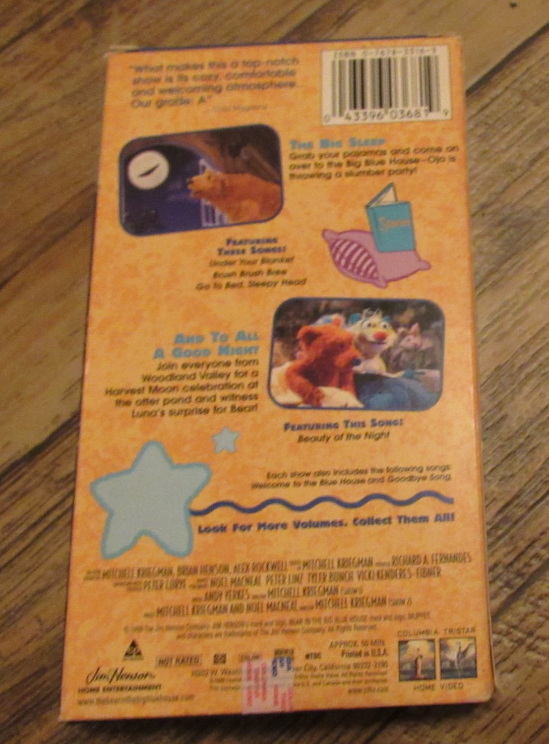 Bear in the Big Blue House Vol. 8 Bedtime Plus Night Jim Henson VHS ...