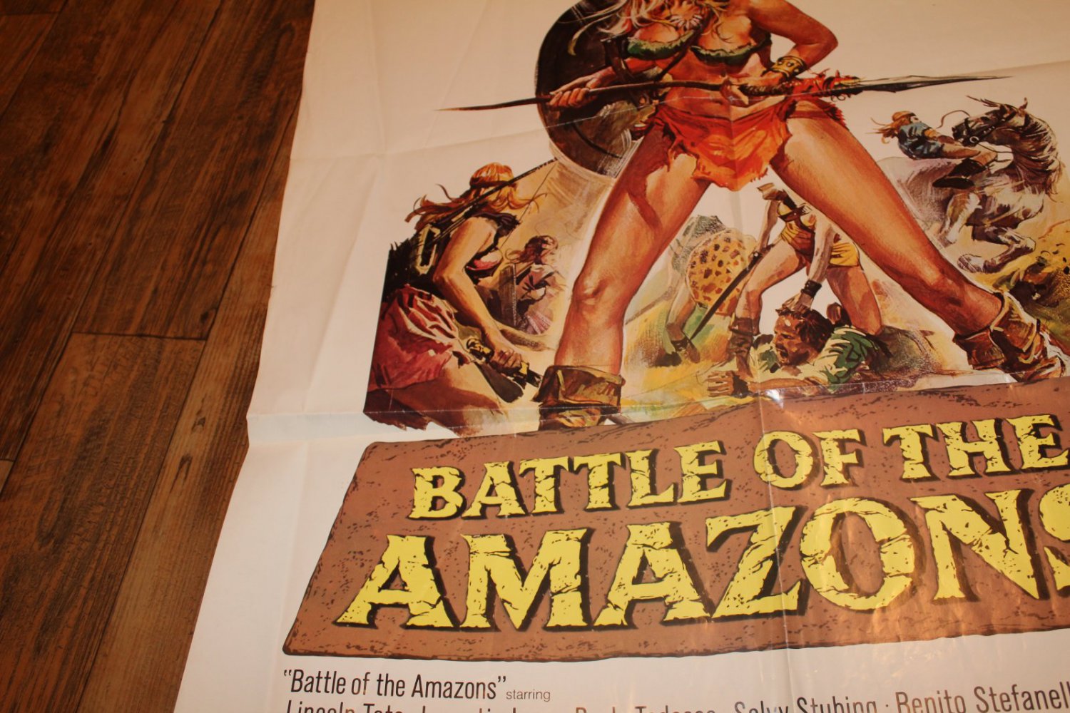 Vintage BATTLE OF THE AMAZONS Movie Poster 27" x 41" (1973)