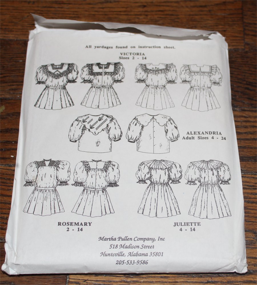 ANTIQUE CLOTHING FRENCH SEWING BY MACHINE MARTHA PULLEN SZ 214 UNCUT