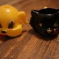 Kennel-Ration Yellow Dog Sugar Bowl And Black Cat Creamer Premiums Plastic Set