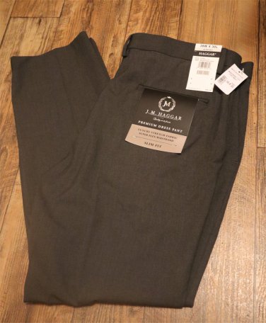 J.M. Haggar Premium Dress Pant Slim Fit Luxury Stretch Fabric Super Flex Waistband  38w x 30L