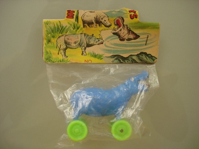 Vintage Intellectual Toys Plastic Hippopotamus Hong Kong NEW