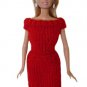 Barbie Doll Knit Red Off Shoulder Sweater Dress