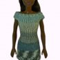 Barbie Doll Knit Alpaca Blend Multi-Color Off Shoulder Sweater Dress