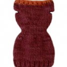 Barbie Doll Chunky Knit Rasberry with Orange Trim Off Shoulder Sweater Dress