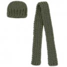 Barbie Doll Knit Green Hat and Scarf Set