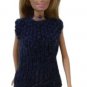 Barbie Doll Knit Alpaca Blend Navy Blue Tunic Sweater Top