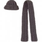 Barbie Doll Knit Lavendar Cuffed Hat and Scarf Set