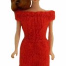 Silkstone Barbie Doll Knit Mohair Red Off Shoulder Sweater Dress