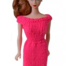 Silkstone Barbie Doll Knit Dark Pink Off Shoulder Sweater Dress