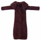 Barbie Doll Knit Alpaca Blend Burgundy Long Sweater Coat