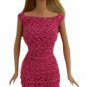 Barbie Doll Crochet Fuchsia Pink Off Shoulder Dress