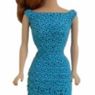 Silkstone Barbie Doll Crochet Teal Blue Off Shoulder Dress