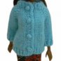 Barbie Knit Alpaca Blend Aqua Blue Raglan Button Down Sweater