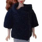 Silkstone Barbie Doll Chunky Knit Alpaca Blend Navy Blue Sweater Jacket