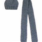 Barbie Doll Knit Light Gray Hat and Scarf Set