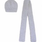Barbie Doll Knit White Hat and Scarf Set