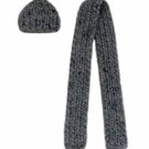 Barbie Doll Knit Tweed Blend Gray Hat and Scarf Set