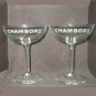 (2) CHAMBORD Liqueur stemmed Cocktail Champagne glasses NEW
