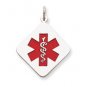 Sterling Silver Medic ID Alert Pendant -ENGRAVED FREE