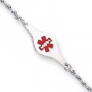 Ladies Sterling Silver Medic ID Alert Bracelet - ENGRAVED FREE