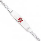 Ladies Sterling Silver Medic ID Alert Bracelet -ENGRAVED FREE