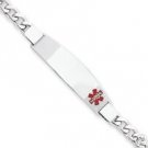Sterling 8" Medic ID Bracelet /Alert - ENGRAVED FREE