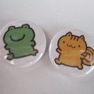 1" Button Set: Frog & Squirell