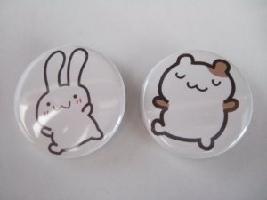 1.25" Button Set: Bunny & Hamster