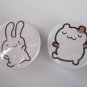 1.25" Button Set: Bunny & Hamster