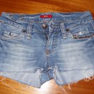 Denim shorts with buttons and sequins