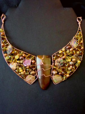 jasper/citrine collar