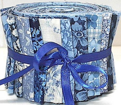 20 ALL the BLUES JELLY ROLL~blue quilting fabric quilt strips