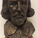 Vtg 1965 Austin Productions William Shakespeare Mounted Ceramic Bust Bronze