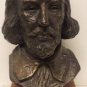 Vtg 1965 Austin Productions William Shakespeare Mounted Ceramic Bust Bronze