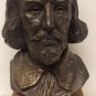 Vtg 1965 Austin Productions William Shakespeare Mounted Ceramic Bust Bronze