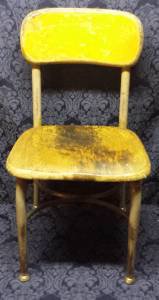 Vtg Heywood Wakefield Mid-Century Small Wood & Metal Student School Desk Chair