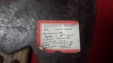 Antique Chippewa French Trade Axe Tomahawk Cass Lake Minnesota No 6 Hatchet Ax