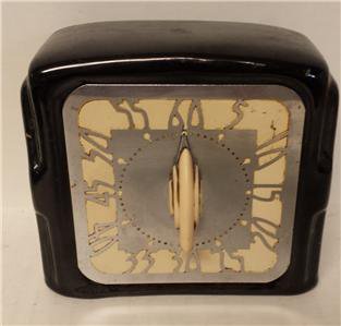 Vintage Art Deco 1-Hour Minute Timer Kitchen Black with stainless Bakelite dial