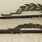 2 Vintage Antique Cast Swing Arm Adjustable Length Extendable Curtain Rods Brass