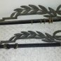 2 Vintage Antique Cast Swing Arm Adjustable Length Extendable Curtain Rods Brass