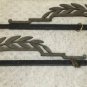 2 Vintage Antique Cast Swing Arm Adjustable Length Extendable Curtain Rods Brass