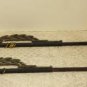 2 Vintage Antique Cast Swing Arm Adjustable Length Extendable Curtain Rods Brass