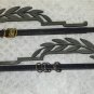 2 Vintage Antique Cast Swing Arm Adjustable Length Extendable Curtain Rods Brass