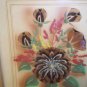 Vtg Ida Bisek Prokop Framed 9 x 7 Picture feathers Native Wildflowers Prairie