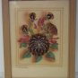 Vtg Ida Bisek Prokop Framed 9 x 7 Picture feathers Native Wildflowers Prairie