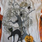HALLOWEEN TEE SHIRTGirls M 7/8 Cat spiders pumpkins NWT