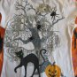 HALLOWEEN TEE SHIRTGirls M 7/8 Cat spiders pumpkins NWT