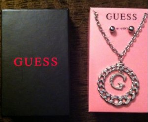 Guess G. Necklace + Earrings NIB